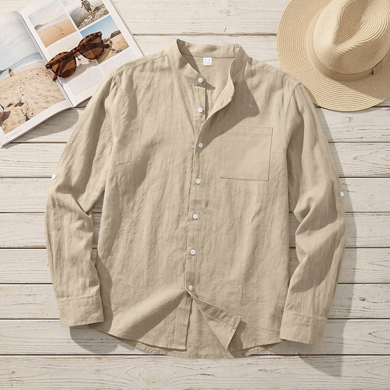 Linen Blend Long Sleeve Shirt