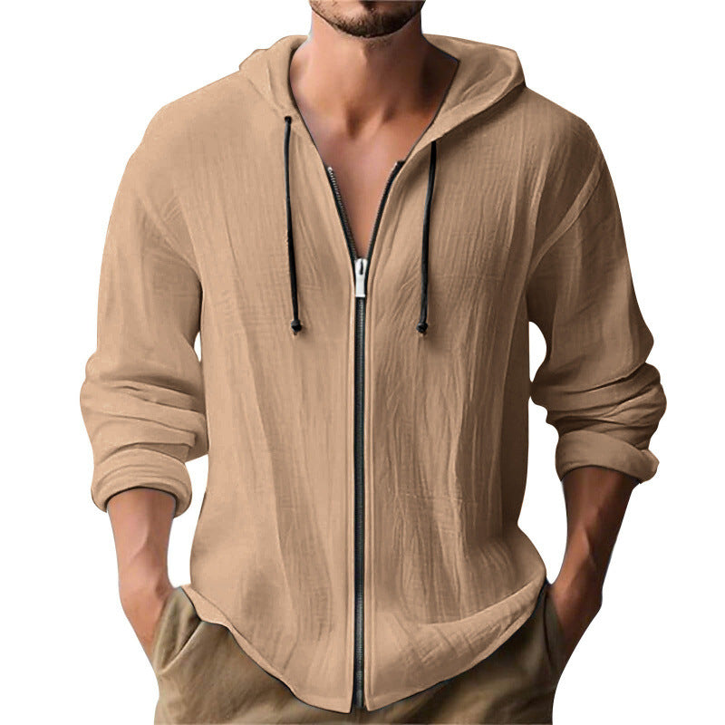 Zippered Hooded Cardigan
