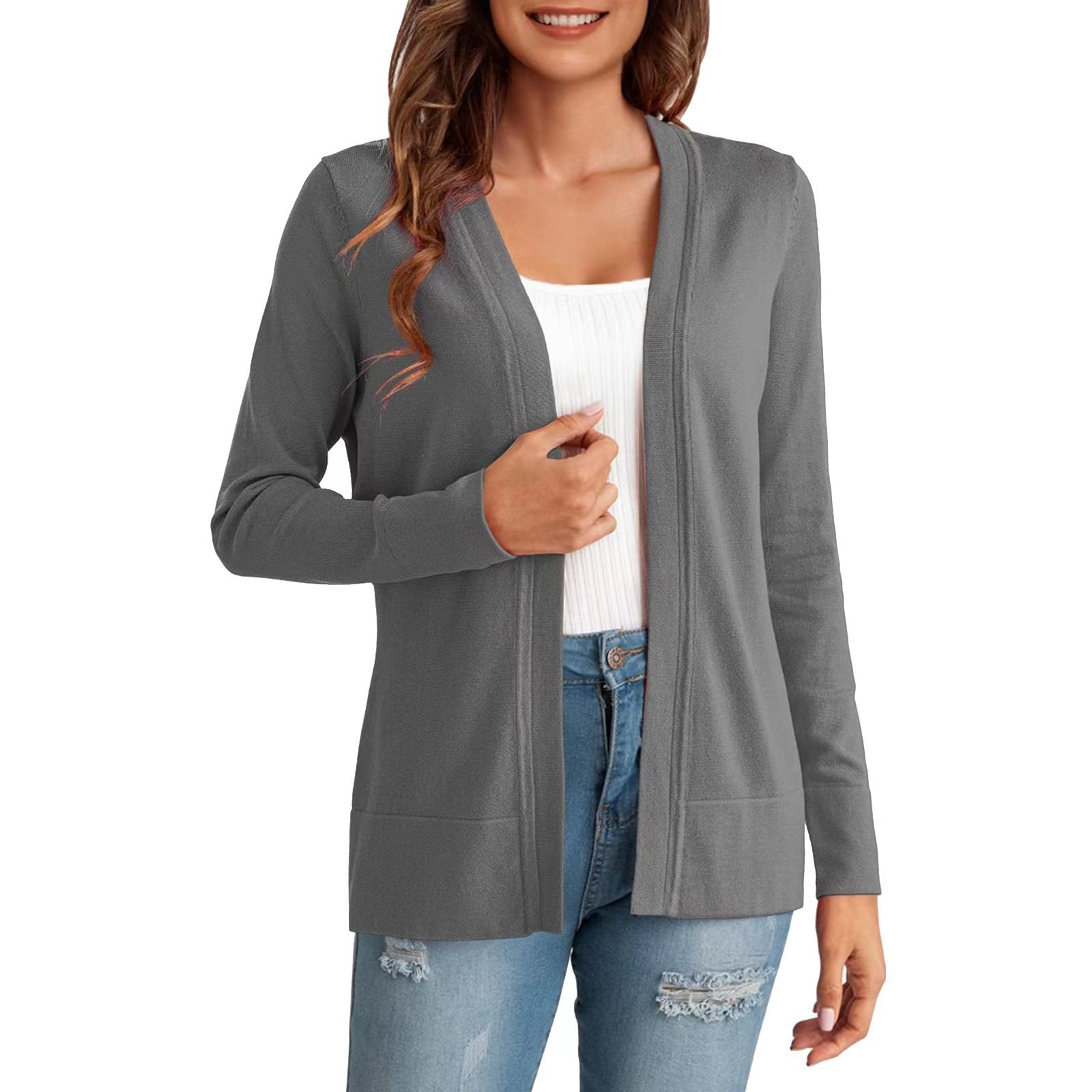 Casual Long Sleeve Knitted Cardigan