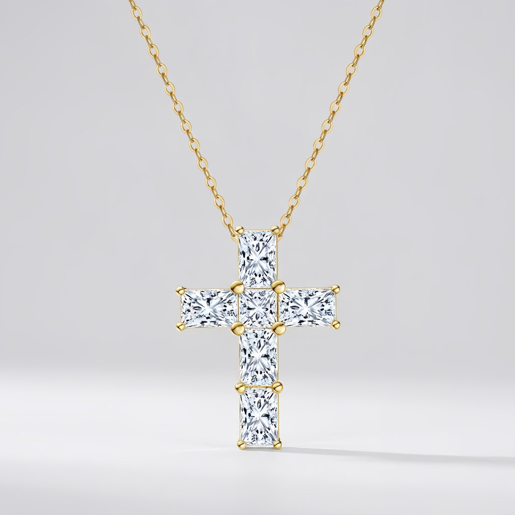 Sparkling CZ Cross Pendant Necklace