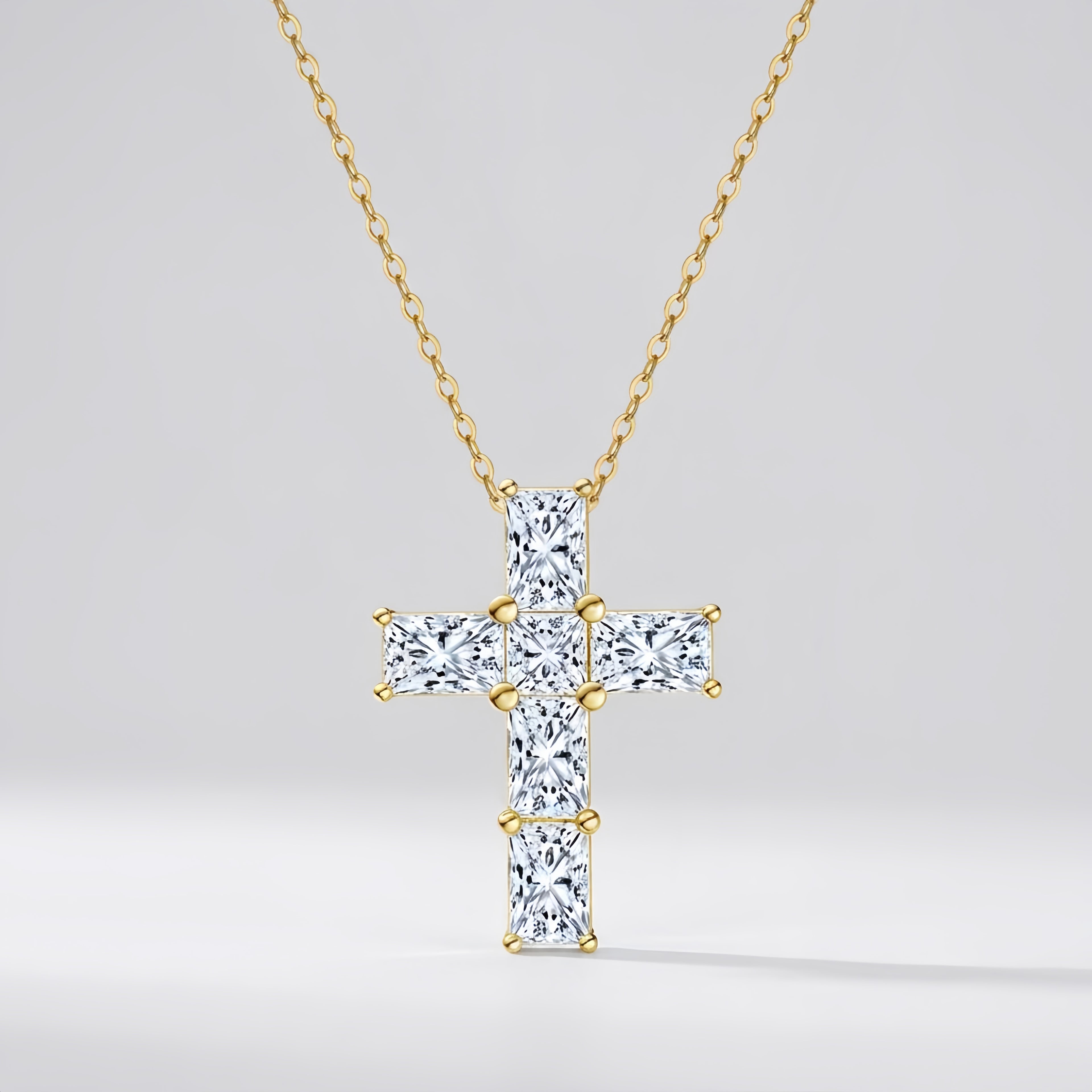 Sparkling CZ Cross Pendant Necklace