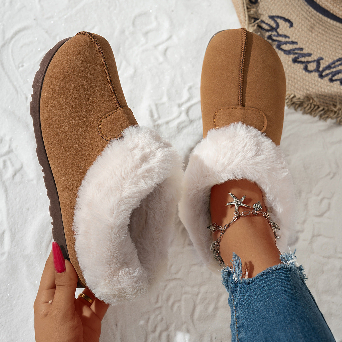 Velvet Lined Warm Cotton Slip-ons
