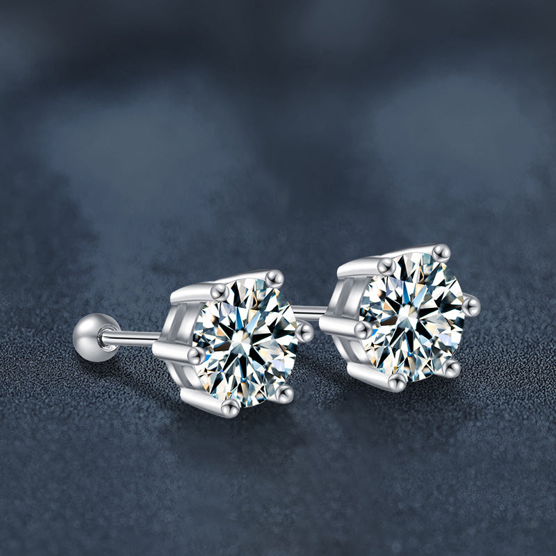Moissanite Six-Prong Stud Earrings