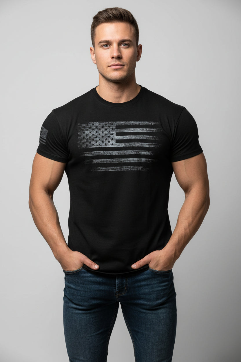 American Flag Print Short-Sleeve Tee