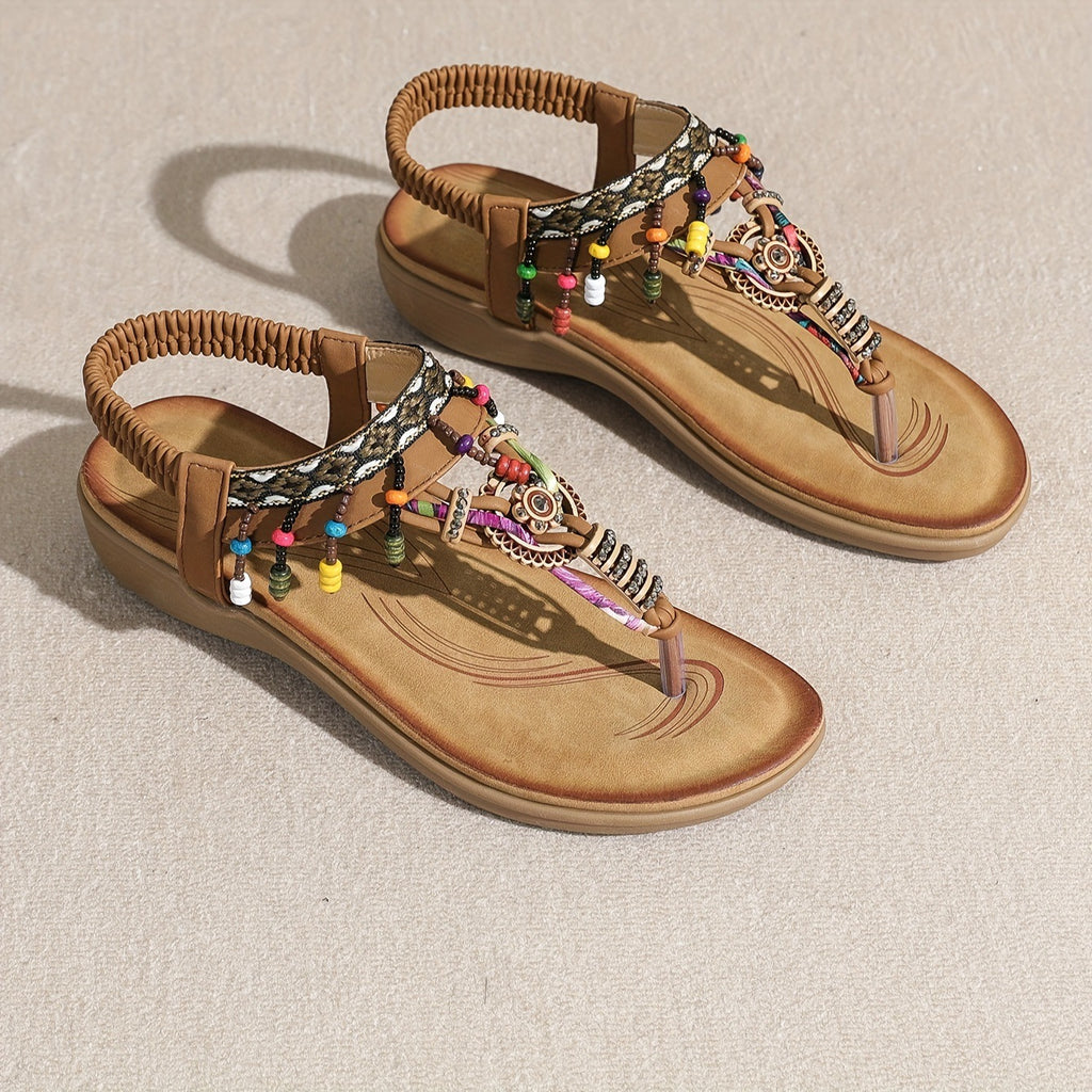 Beaded Bohemian Flat Sandals