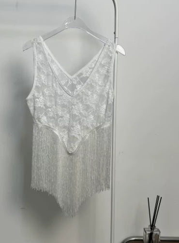 Sheer Lace Cami Slip Dress