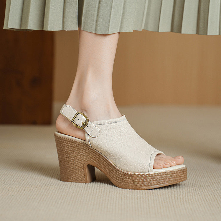 Thick Soled Sheepskin Sandals