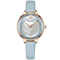 Women's Rose Gold Quartz Watch with Leather Strap