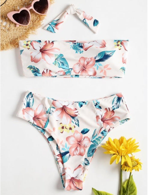 High-Waist Tube Top Bikini