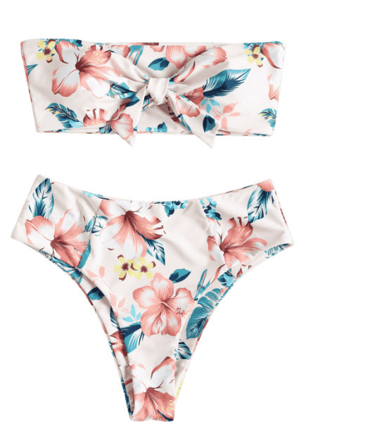 High-Waist Tube Top Bikini