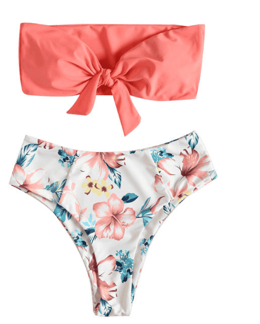 High-Waist Tube Top Bikini