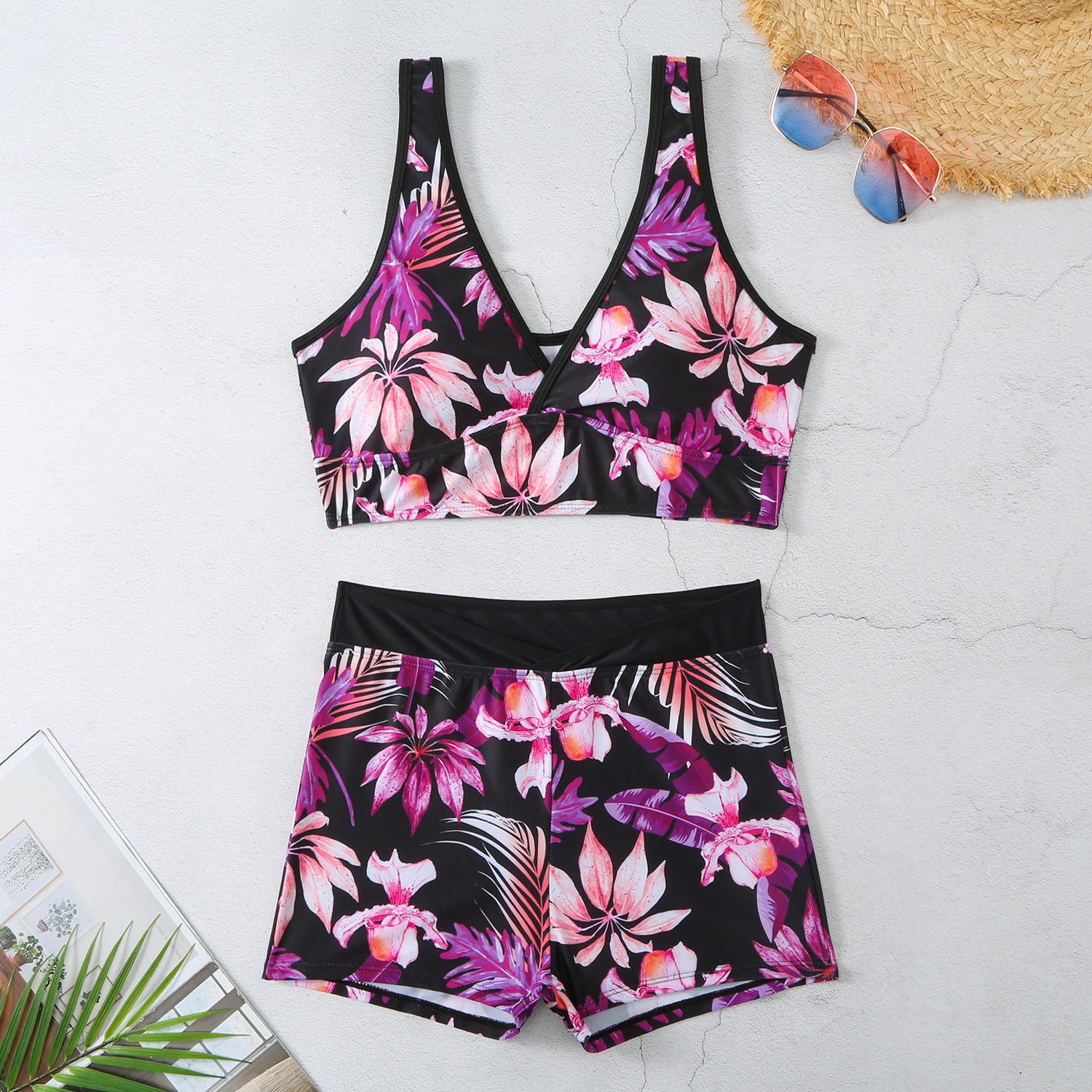 Graphic Print Two-Piece Swimsuit