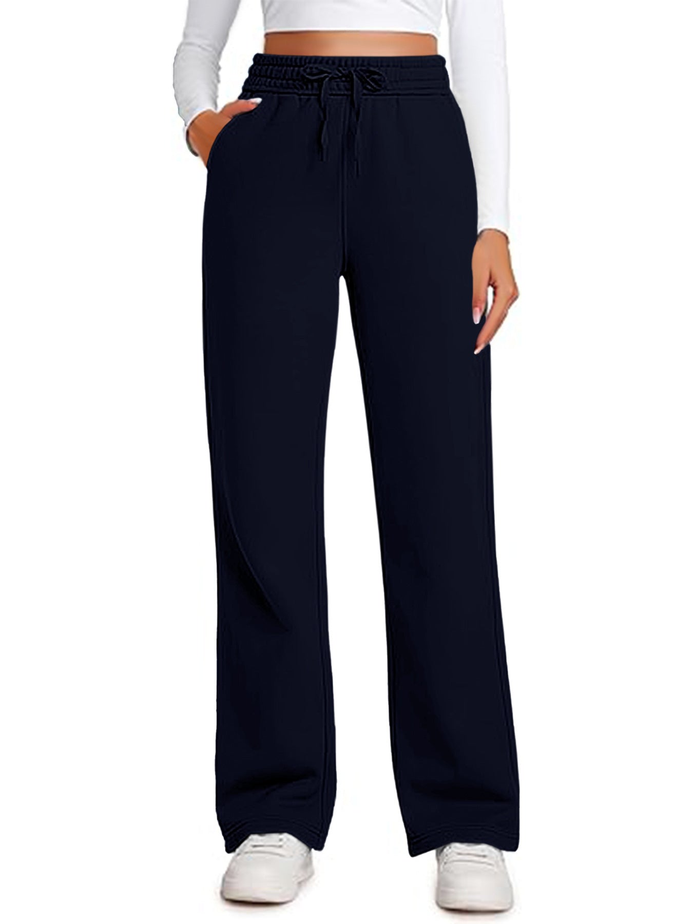 Drawstring High-Waist Pants