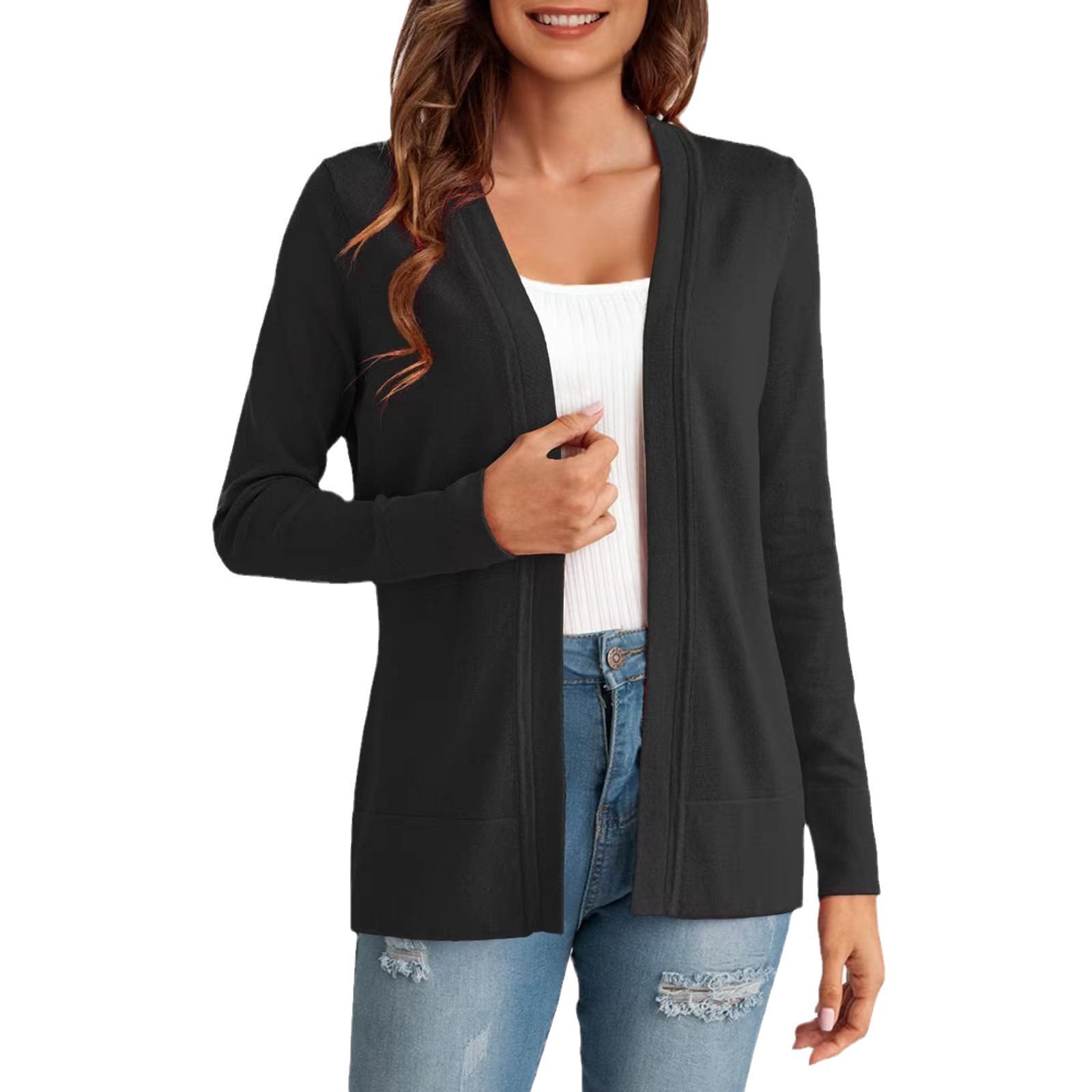 Casual Long Sleeve Knitted Cardigan