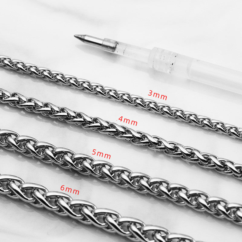 Men's Silver Titanium Steel Chain Necklace