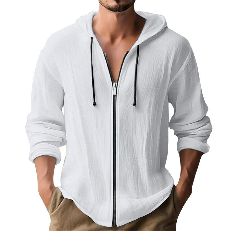 Zippered Hooded Cardigan