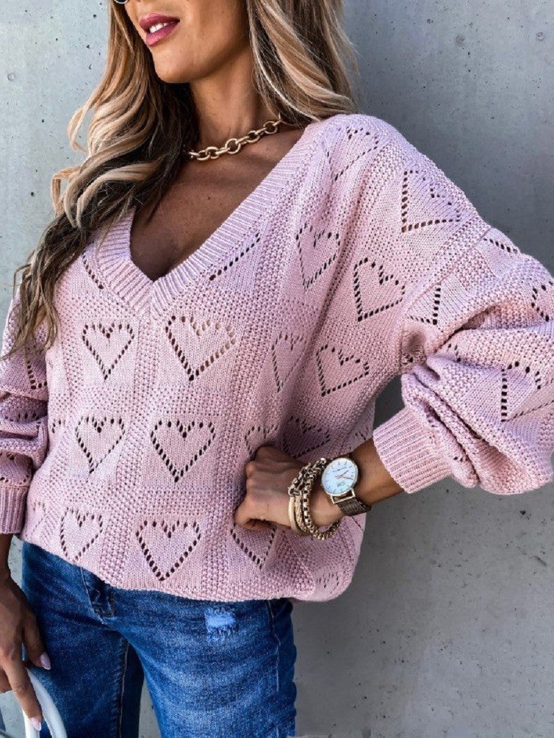 Hollow-Out Knit Sweater