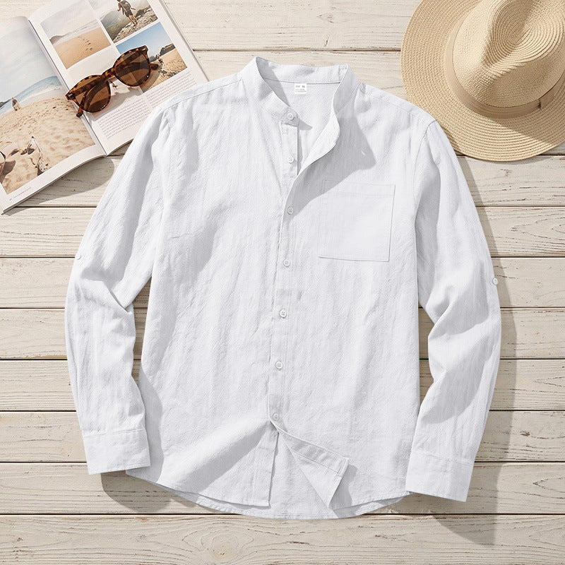 Linen Blend Long Sleeve Shirt