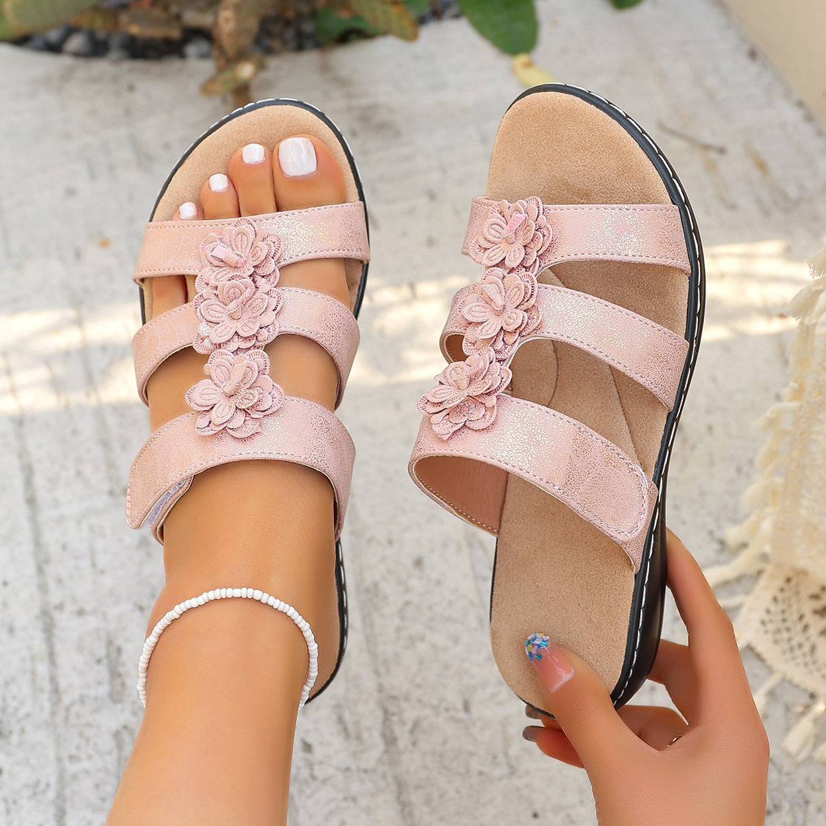 Open-Toe Slide Sandals