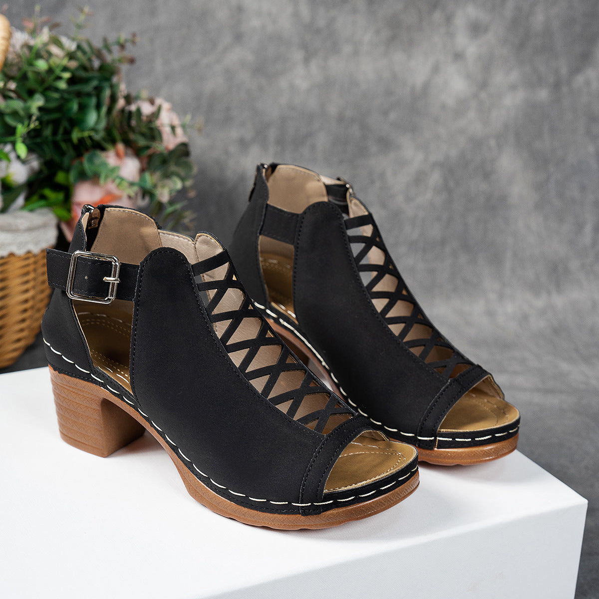 Open-Toe High Heel Sandals