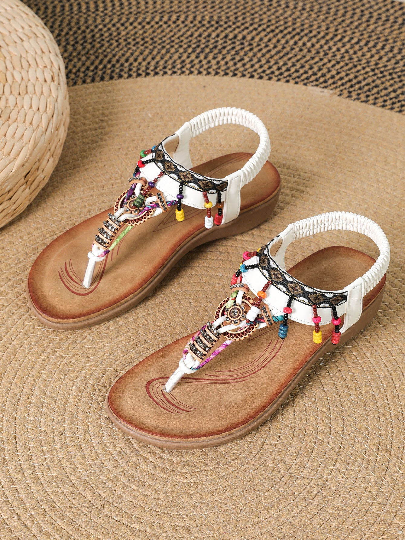Beaded Bohemian Flat Sandals