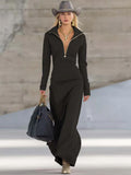 Zip Slim Fit Maxi Dress