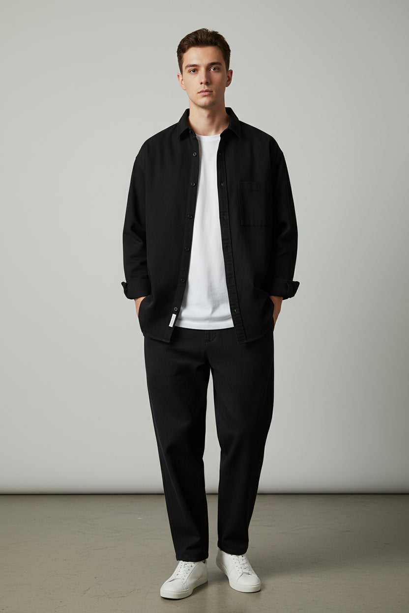 Cotton Loose Fit Long Sleeve Shirt