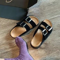 Buckle Strap Microfiber Sandal