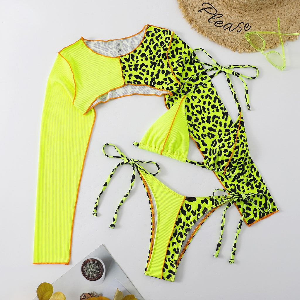 Leopard Print Bikini Set – 3 Piece
