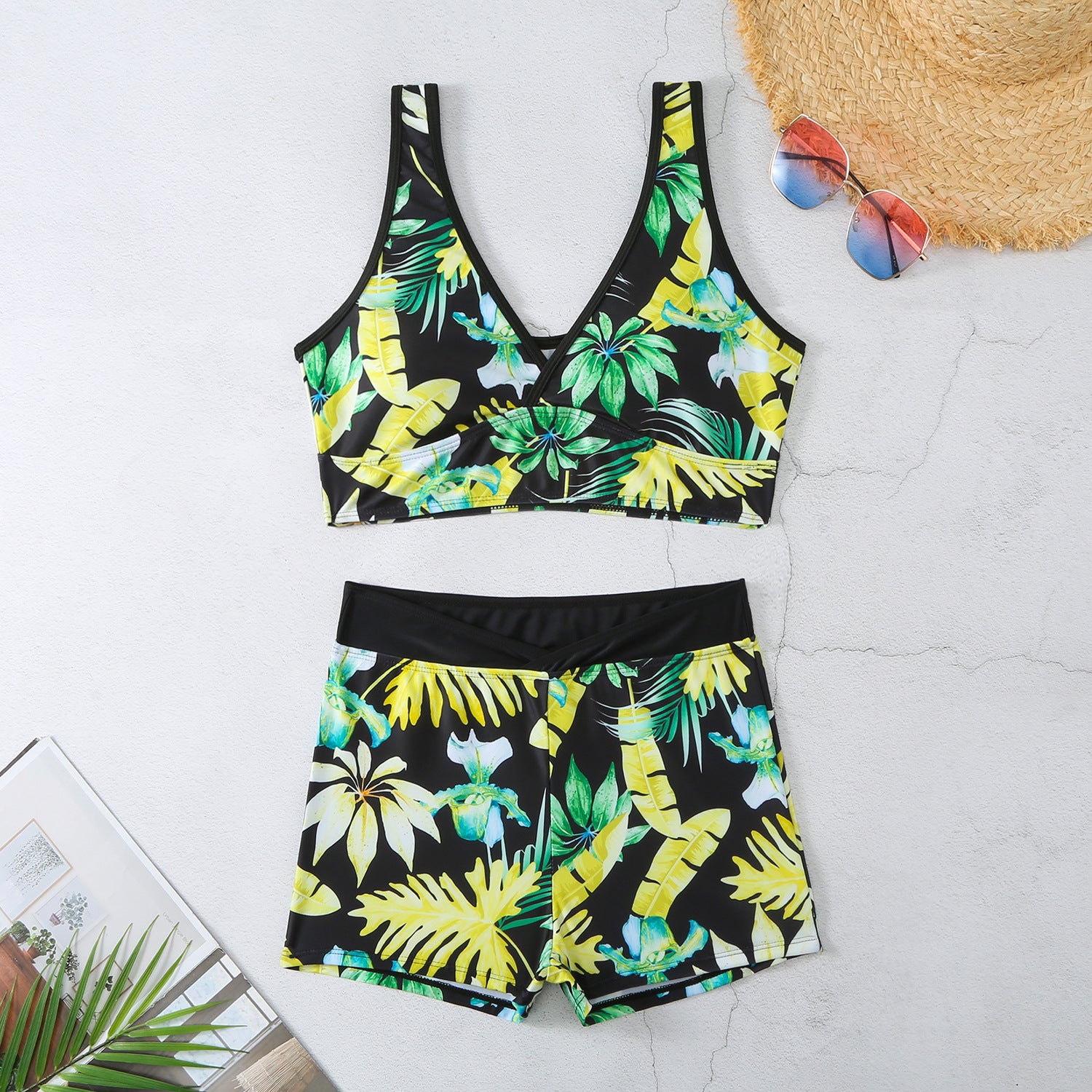 Graphic Print Two-Piece Swimsuit