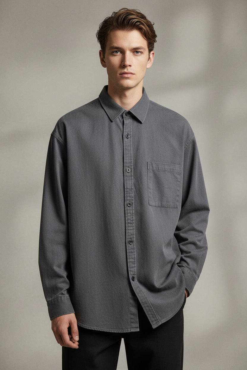 Cotton Loose Fit Long Sleeve Shirt