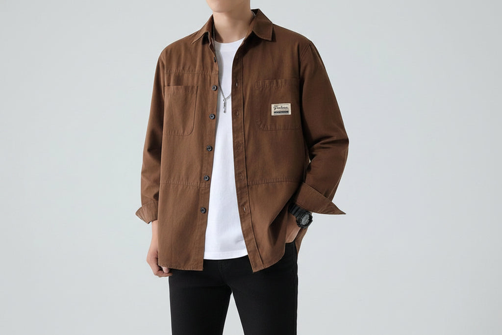 Loose Fit Cotton Long Sleeve Shirt