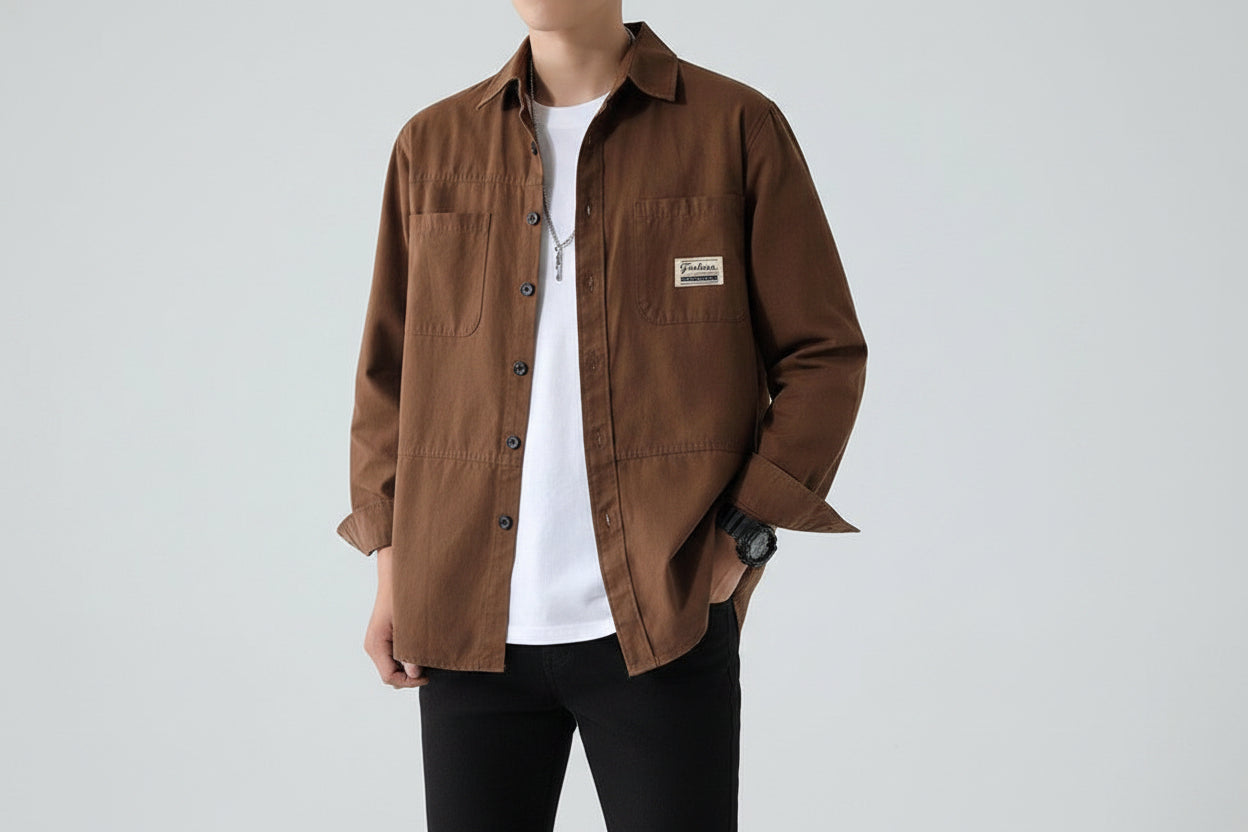 Loose Fit Cotton Long Sleeve Shirt