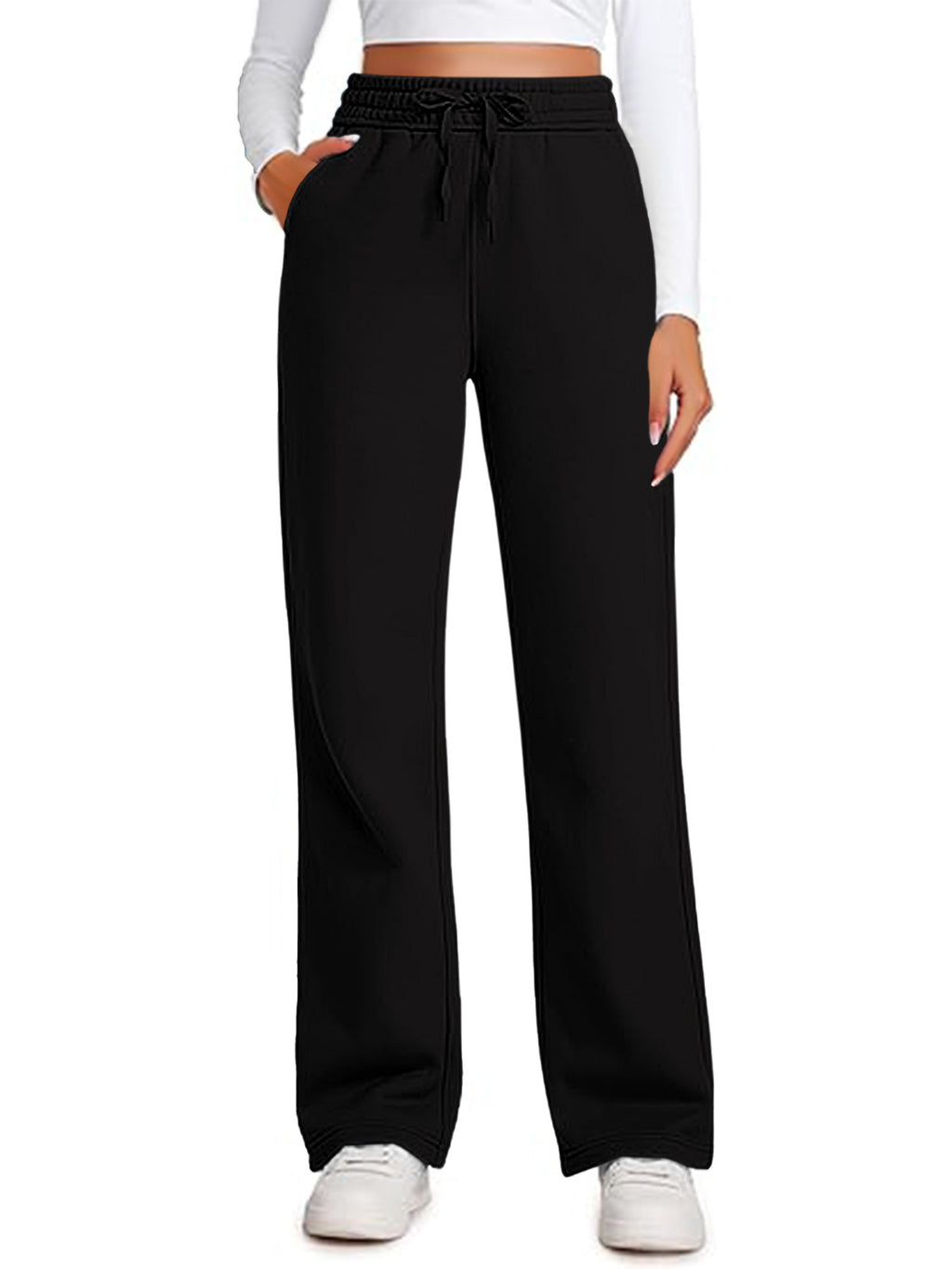Drawstring High-Waist Pants