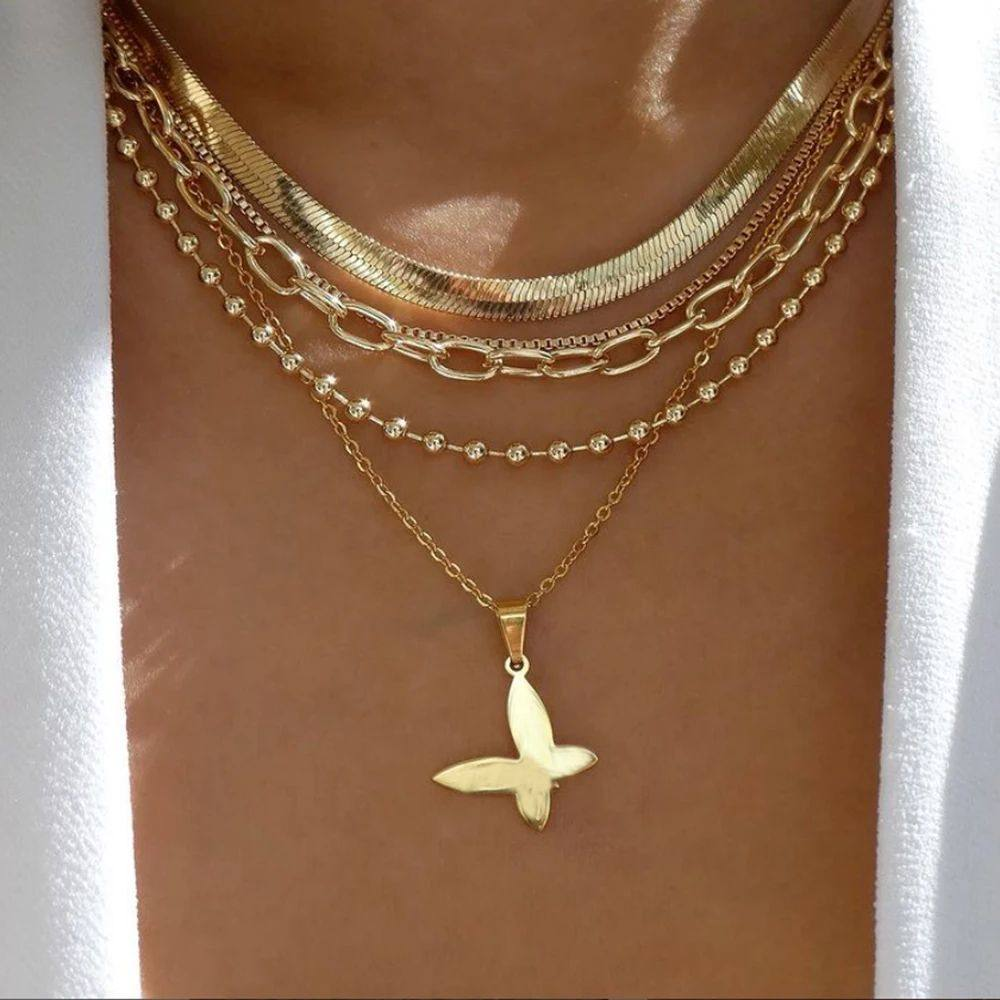 Gold Titanium Steel Necklace