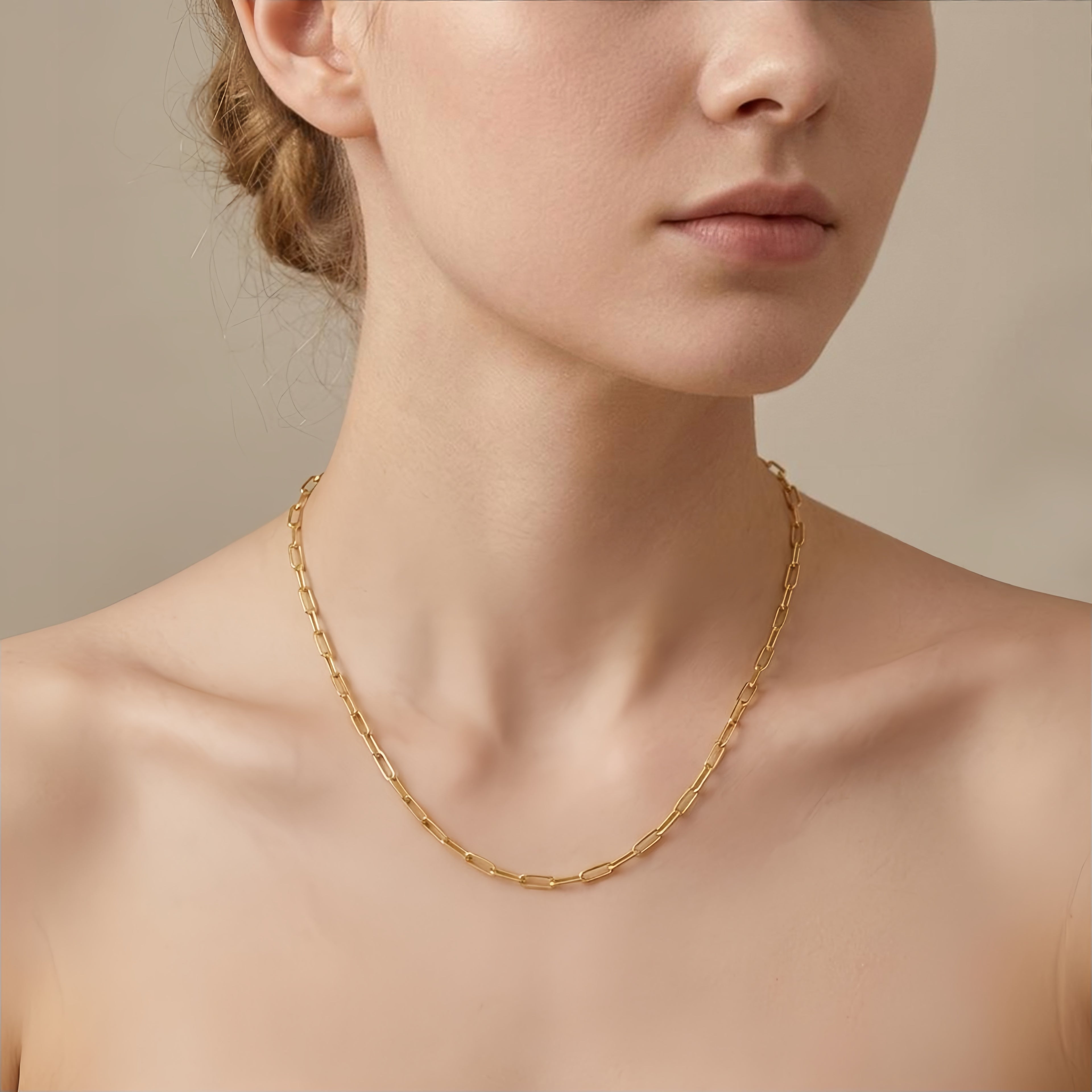 Gold-Plated Sterling Silver Chain Link Necklace