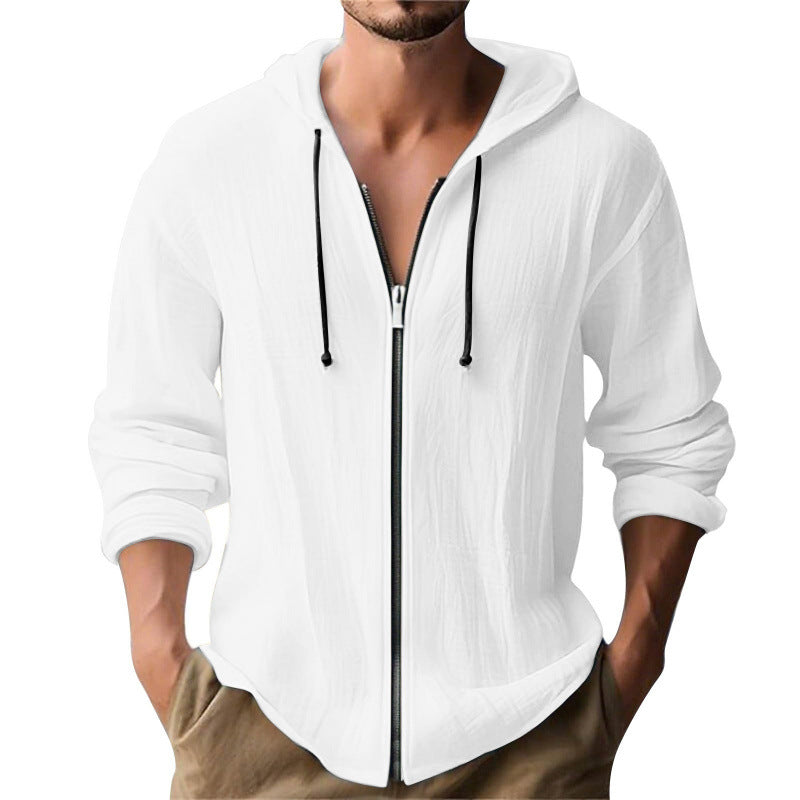 Zippered Hooded Cardigan