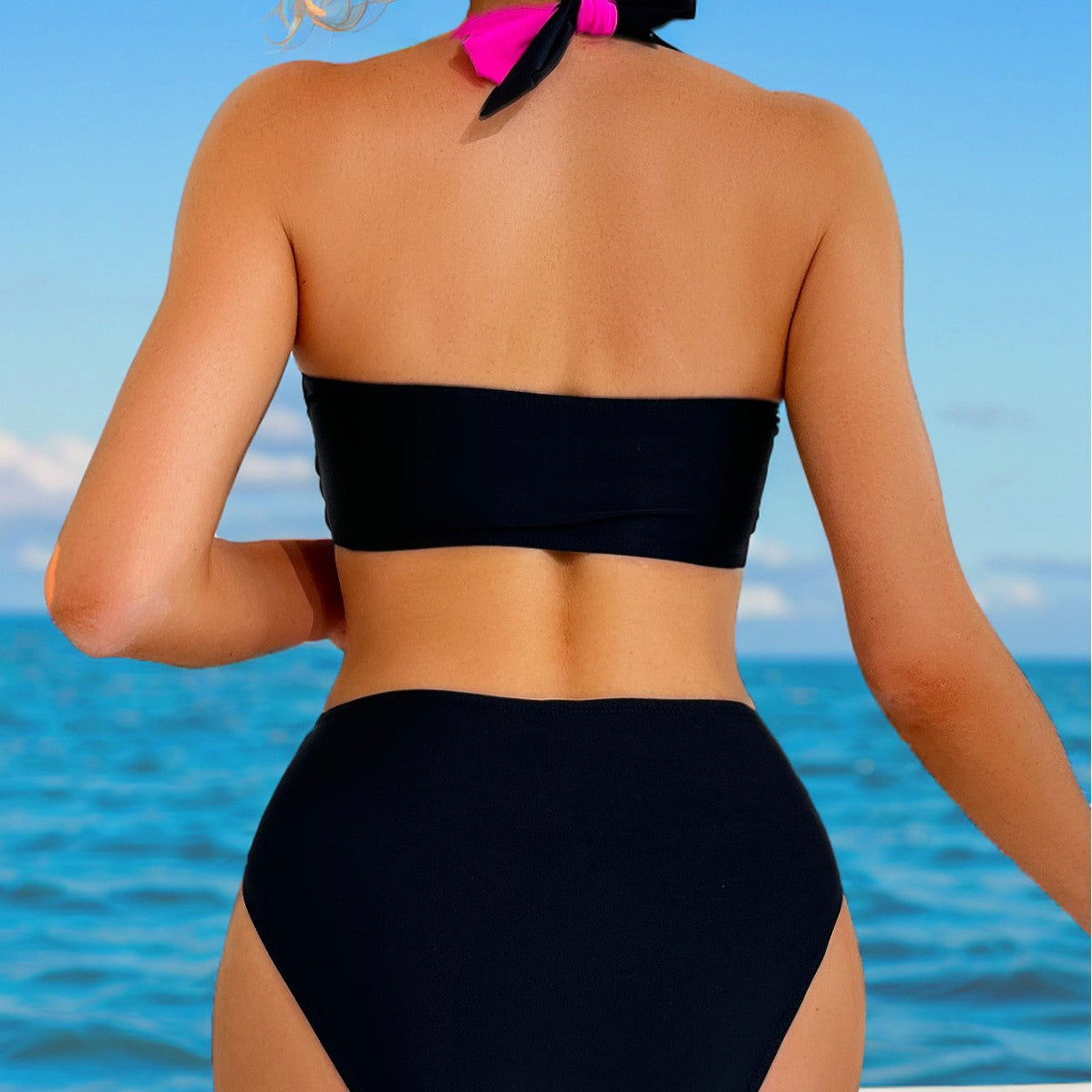 High Waist Halter Two-Piece Bikini