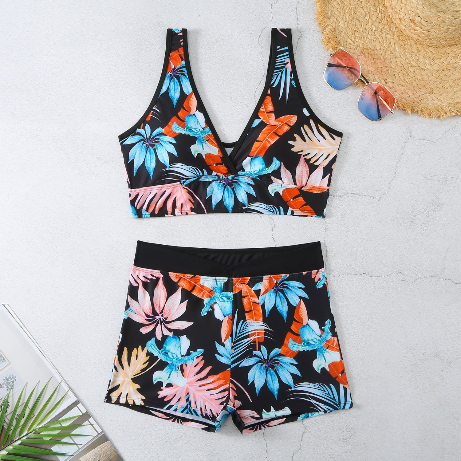Graphic Print Two-Piece Swimsuit