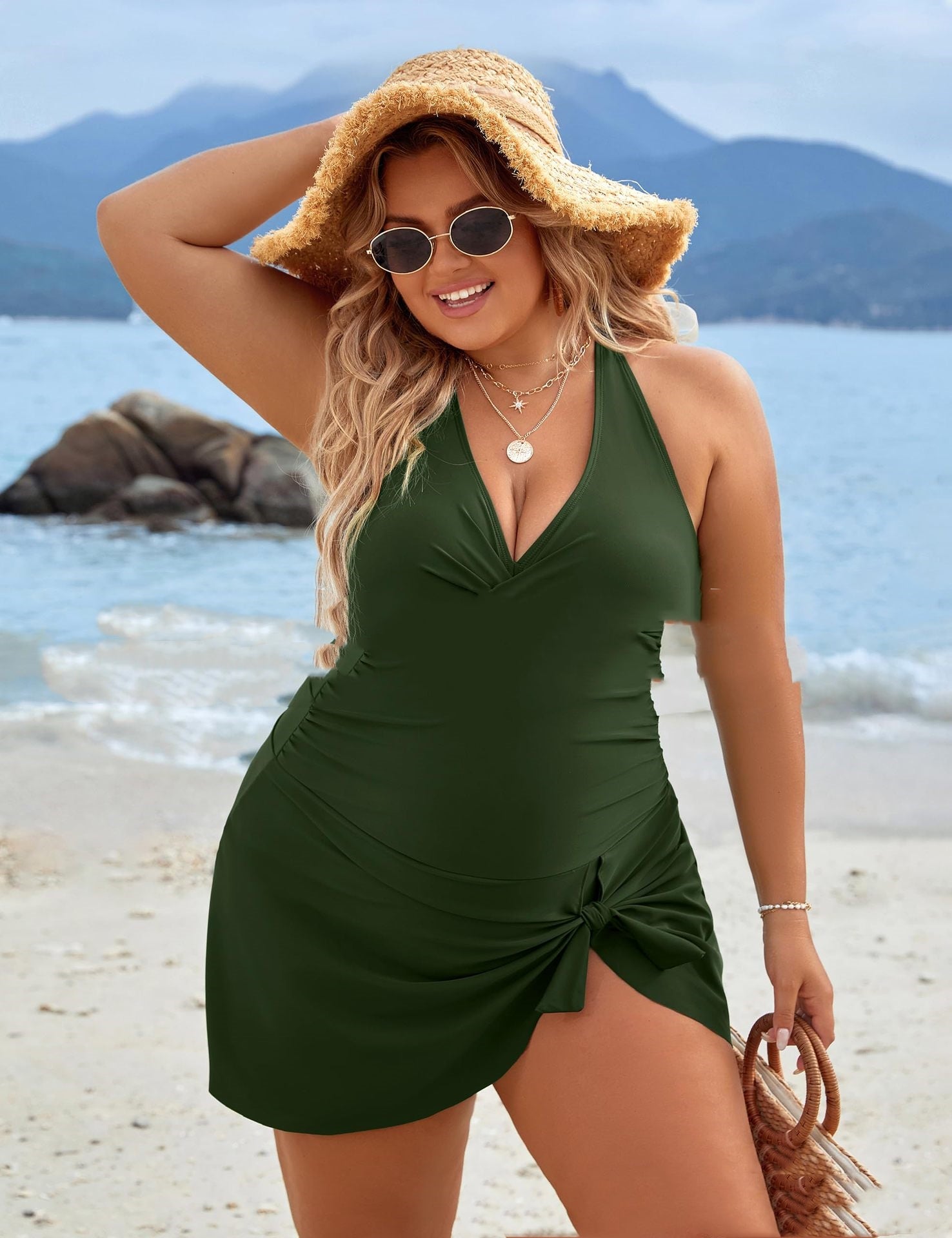 Plus Size Skirted One-Piece Swimsuit