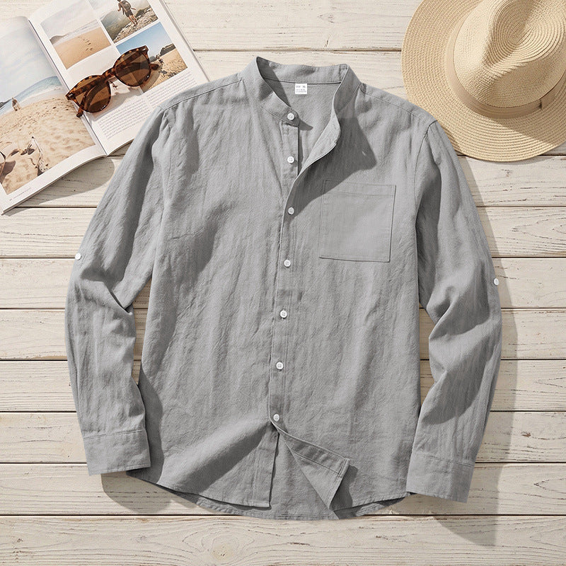 Linen Blend Long Sleeve Shirt