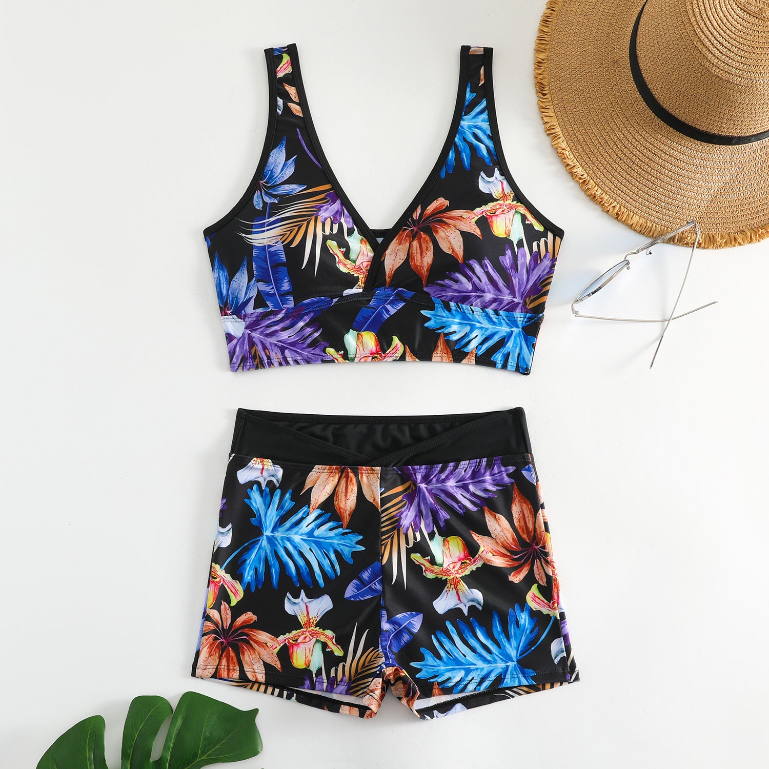 Graphic Print Two-Piece Swimsuit