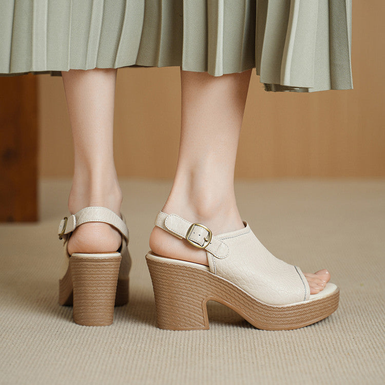 Thick Soled Sheepskin Sandals