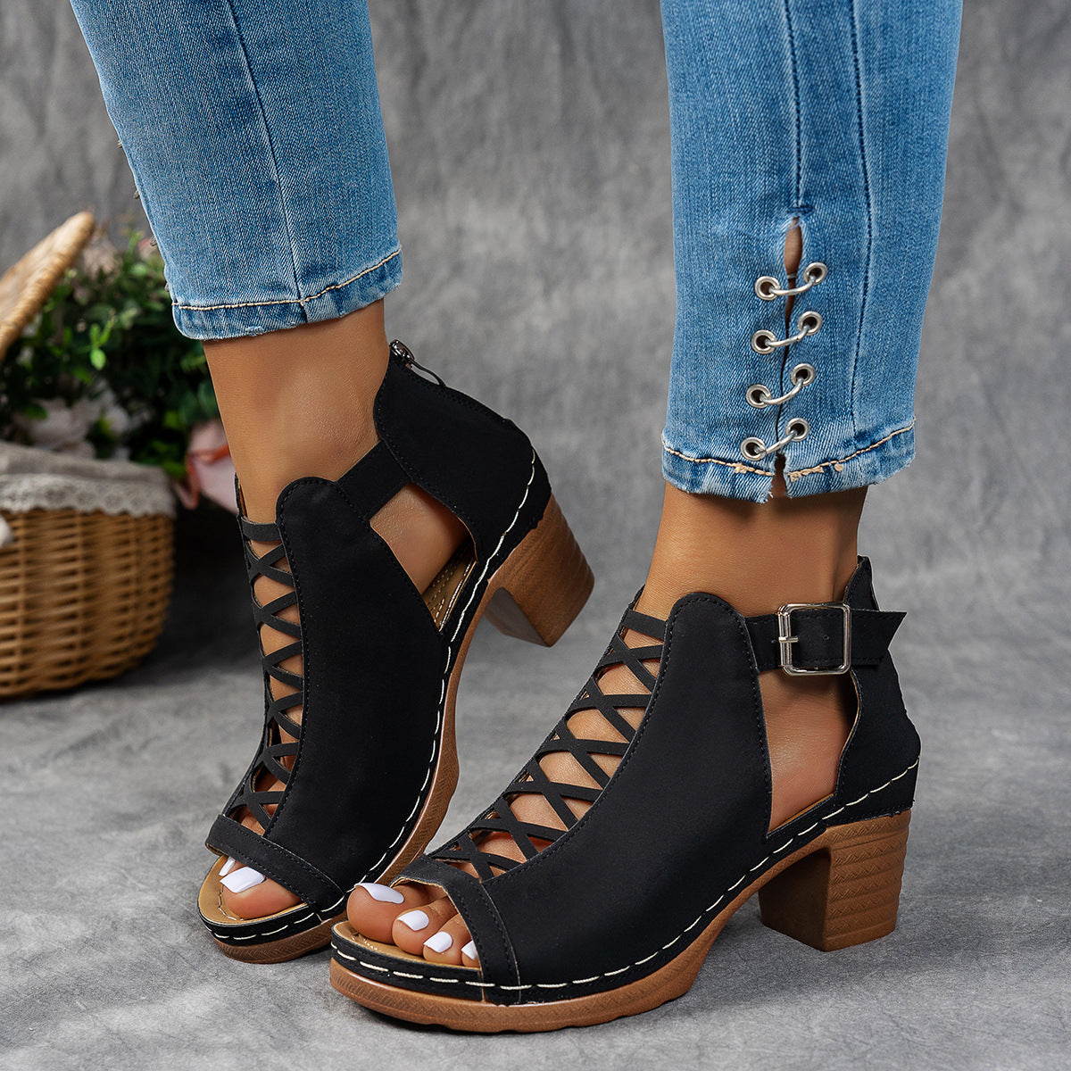 Open-Toe High Heel Sandals