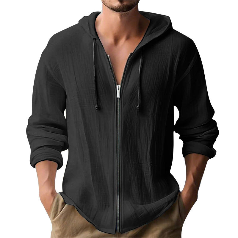 Zippered Hooded Cardigan