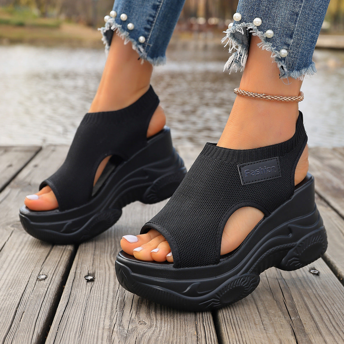 Chunky Wedge Casual Breathable Sandals
