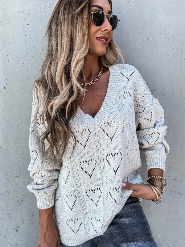 Hollow-Out Knit Sweater