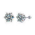 Moissanite Six-Prong Stud Earrings