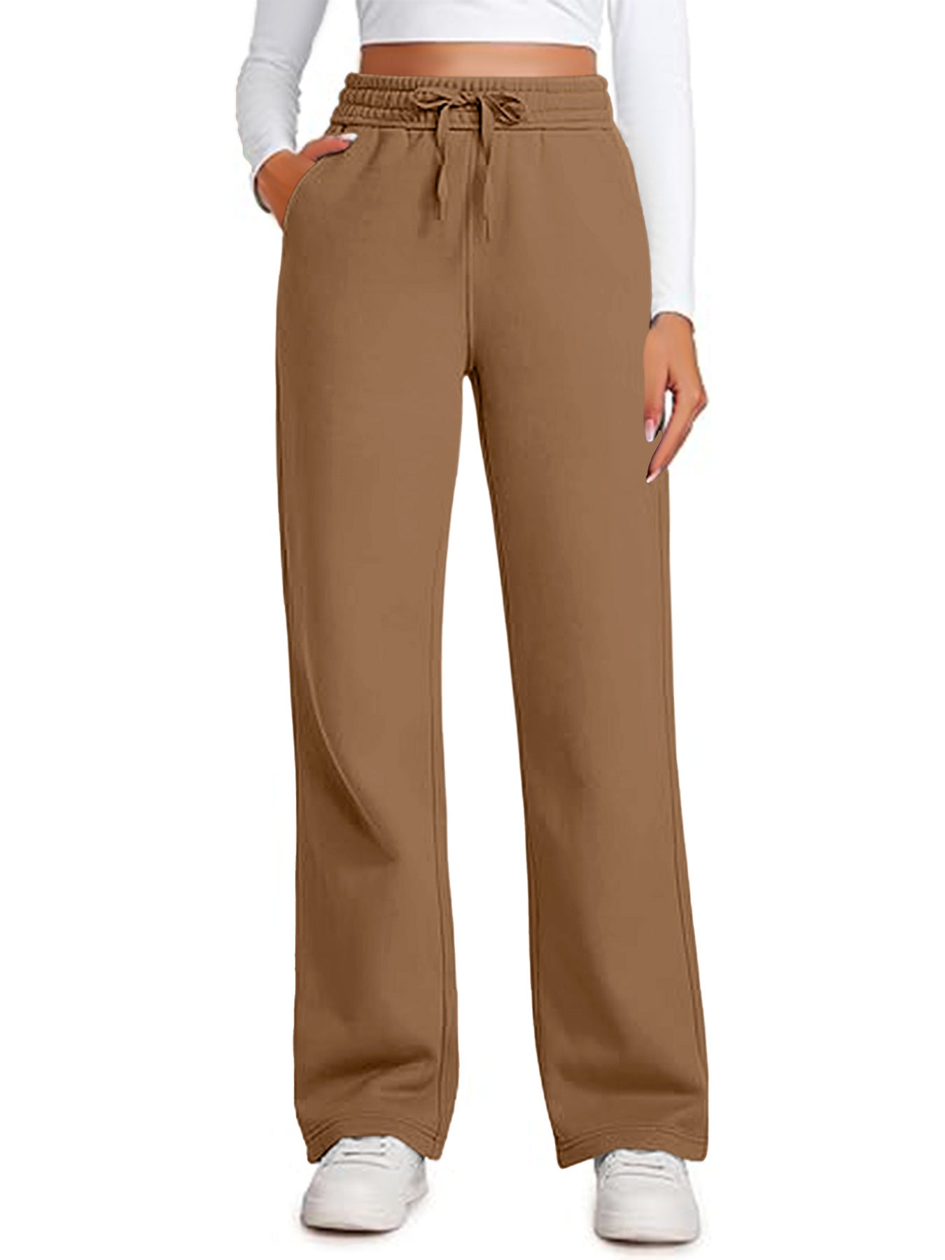 Drawstring High-Waist Pants