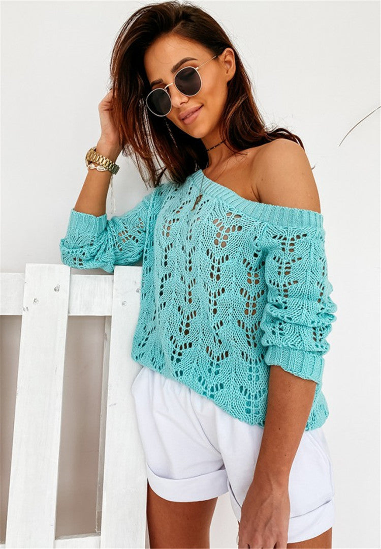 Hollow-Out Knit Sweater